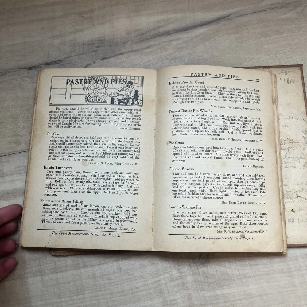 Vintage 1923 Larkin Housewives' CookBook.  Larkin Company Inc